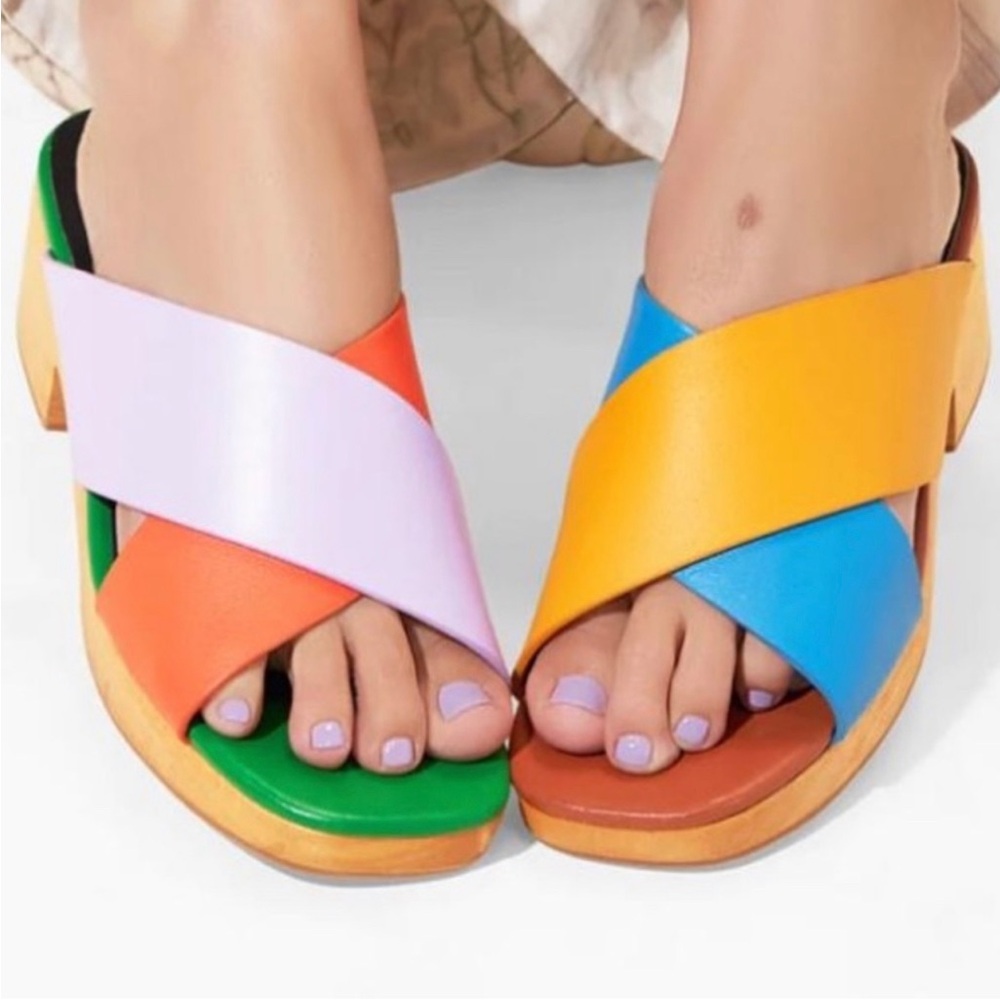 Charlotte Stone Amos low heeled clog sandals